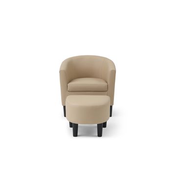 Salem Chair and Ottoman In Beige