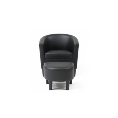 Salem Chair and Ottoman In Black