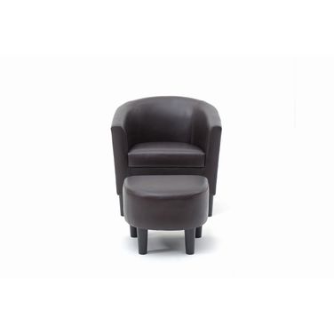 Salem Chair and Ottoman In Dark Brown