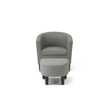 Salem Chair and Ottoman In Gray