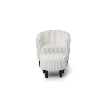 Salem Chair and Ottoman In White