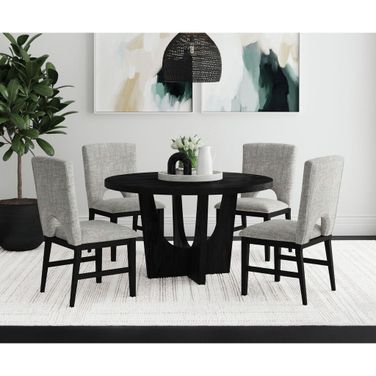 Salem Round Dining Room Set In Black