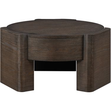 Salina Round Coffee Table In Brown