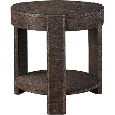 Salina Round End Table In Brown