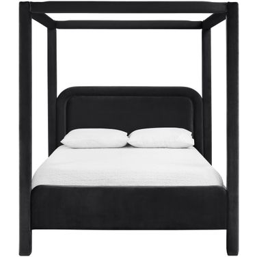 Salina Velvet Upholstered King Bed In Black