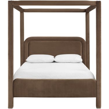 Salina Velvet Upholstered King Bed In Brown