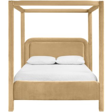 Salina Velvet Upholstered King Bed In Camel