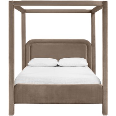 Salina Velvet Upholstered King Bed In Taupe