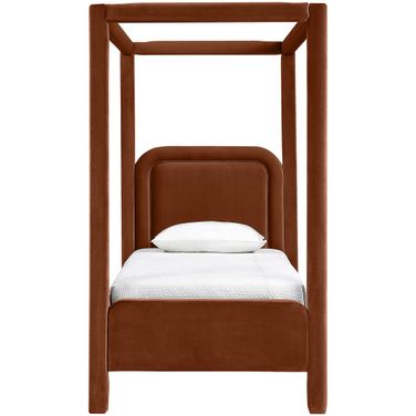 Salina Velvet Upholstered Twin Bed In Cognac