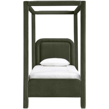 Salina Velvet Upholstered Twin Bed In Green