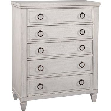 Salter Path 5 Drawer Chest In White Grain