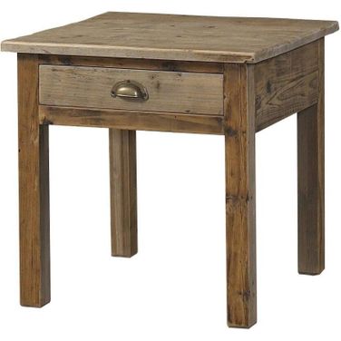 Salvaged Natural Wood End Table