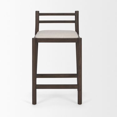Sam Wood And Fabric Counter Stool In Brown
