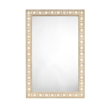 Sama Wood and Bone Inlay Rectangle Mirror In Natural