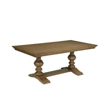 Samantha Double Pedestal Rustic Dining Table in Brown