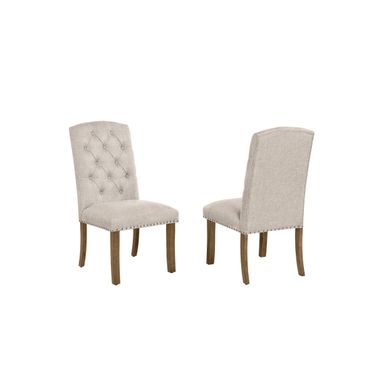 Samantha Side Dining Chair Set of 2 in Beige