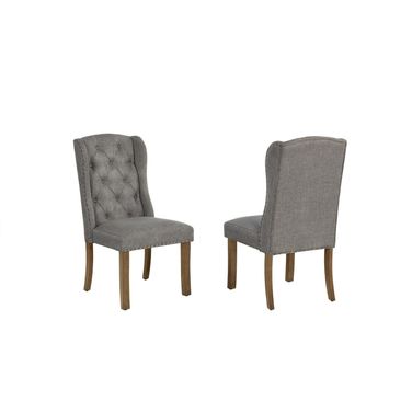 Samantha Wingback Dining Chair Set of 2 in Gray