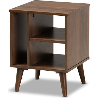 Sami Mid-Century Modern Walnut Finished Wood End Table