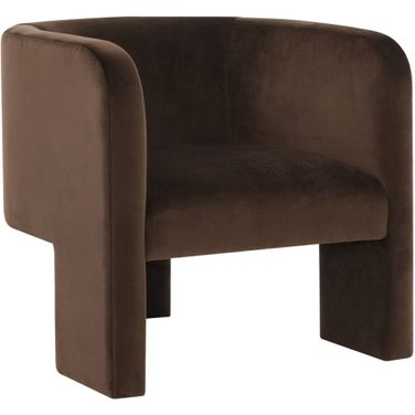Sammie 3 Leg Accent Chair In Dark Brown