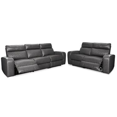 Samperstone Power Reclining Living Room Set In Gray