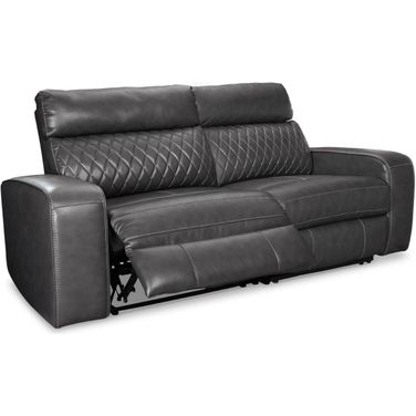 Samperstone Power Reclining Loveseat In Gray