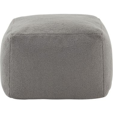 Samuels Boucle Pouf In Dark Grey