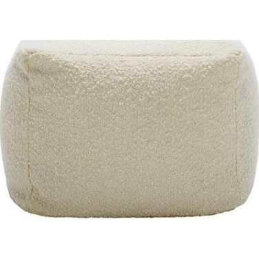 Samuels Boucle Pouf In Ivory