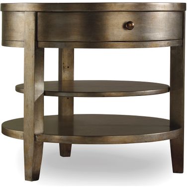 Sanctuary Gold Visage 1 Drawer Round Lamp Table