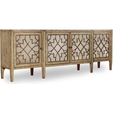 Sanctuary White Surf Visage 4 Door Mirrored Console