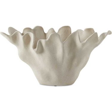 Sand Dune Outdoor Ceramic Bowl In White and Brown