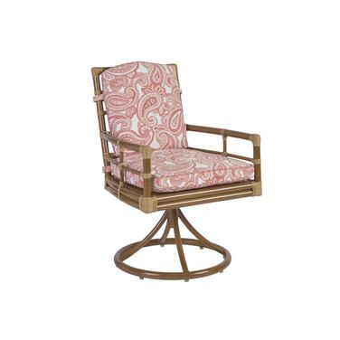 Sandpiper Bay Swivel Rocker Dining Chair In Brown/Red/Pink