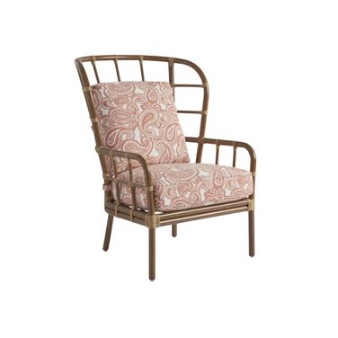 Sandpiper Bay Wing Chair In Brown/Red/Pink