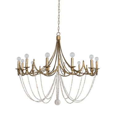Sandra Chandelier In Antique Gold and Antique White