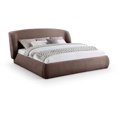Sandro Chenille Fabric Upholstered Full Bed In Brown