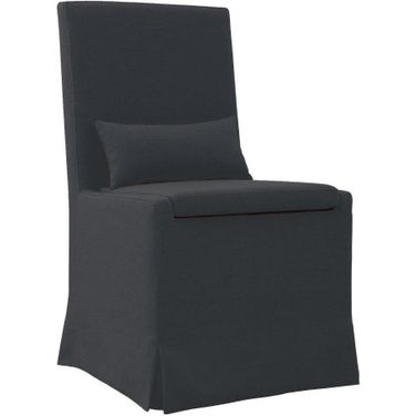 Sandspur Beach Dining Chair With Casters in Charcoal Grey