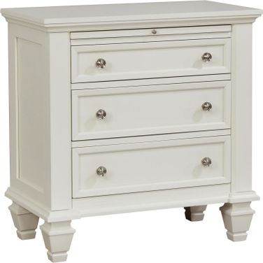 Sandy Beach 3-drawer Nightstand Cream White