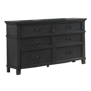 Sandy Bedroom Dresser with 6 Drawers In Cappuccino Wood