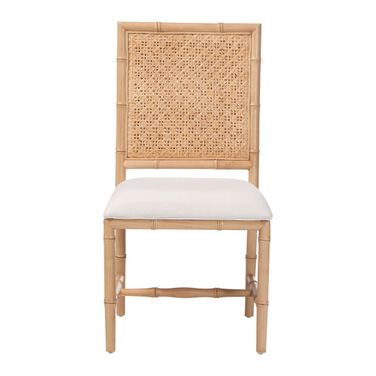 Sandy Dining Chair In White and Brown