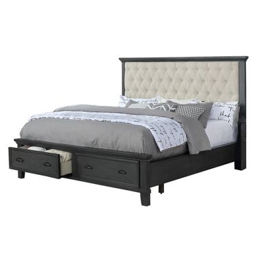Sandy Eastern King Platform Bed In Cappuccino Wood
