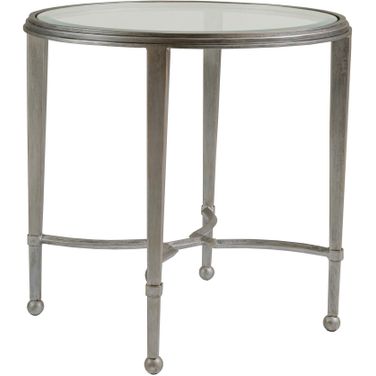 Metal Designs Sangiovese Round End Table In Argento