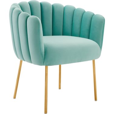 Sanna Channel Tufted Performance Velvet Arm Chair In Mint