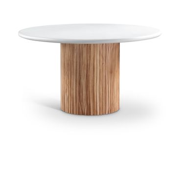 Sanremo 53 Inch Concrete Indoor and Outdoor Dining Table In White