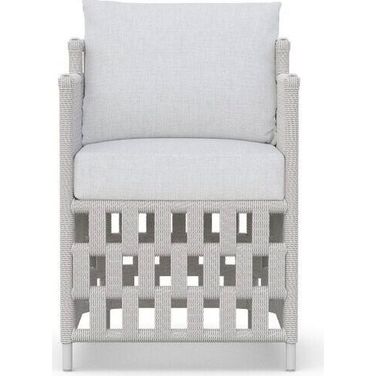 Santa Cruz Dining Chair with Cushion In Polar and Matte White