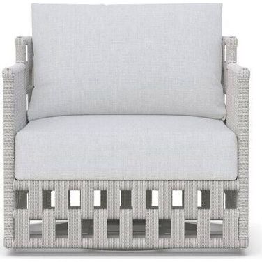 Santa Cruz Swivel Club Chair with Cushion In Polar and Matte White