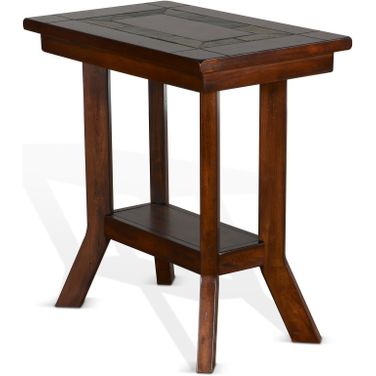 Santa Fe 25 Inch Mahogany Wood Chair Side Table In Dark Chocolate