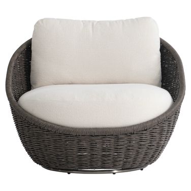 Santa Monica Outdoor Swivel Chair In Cream Boucle and Grey