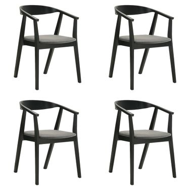 Santana Dining Chair Set of 4 In Black and Charcoal