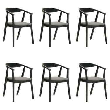 Santana Dining Chair Set of 6 In Black and Charcoal