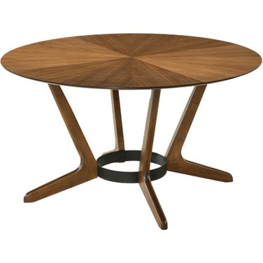 Santana Round Wood Dining Table In Brown