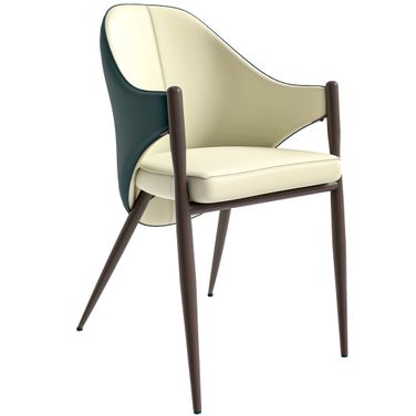 Sante Modern Dining Chair In Cream and Green